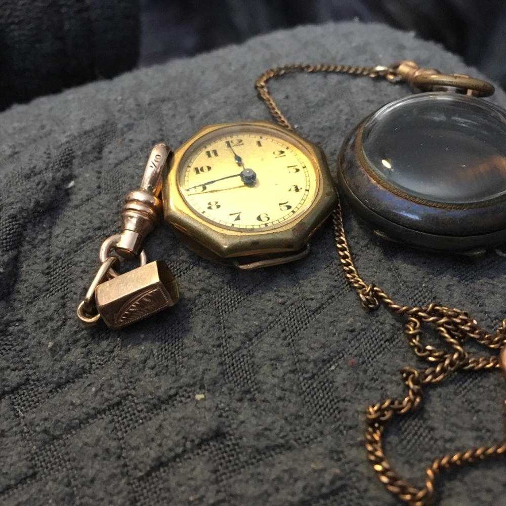Gold plated watch parts and fob